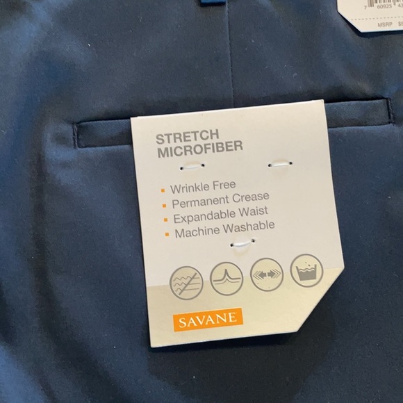 NWT MENS TOTAL ECLIPSE SAVANE MICROFIBER FLAT FRONT SHORTS. 38w navy blue - Picture 4 of 9